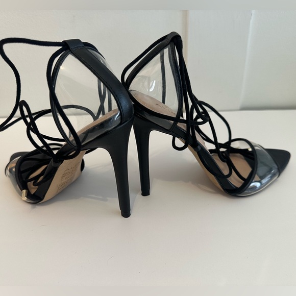 ALDO Black tie up high heels shoes 37 7 - Picture 3 of 3